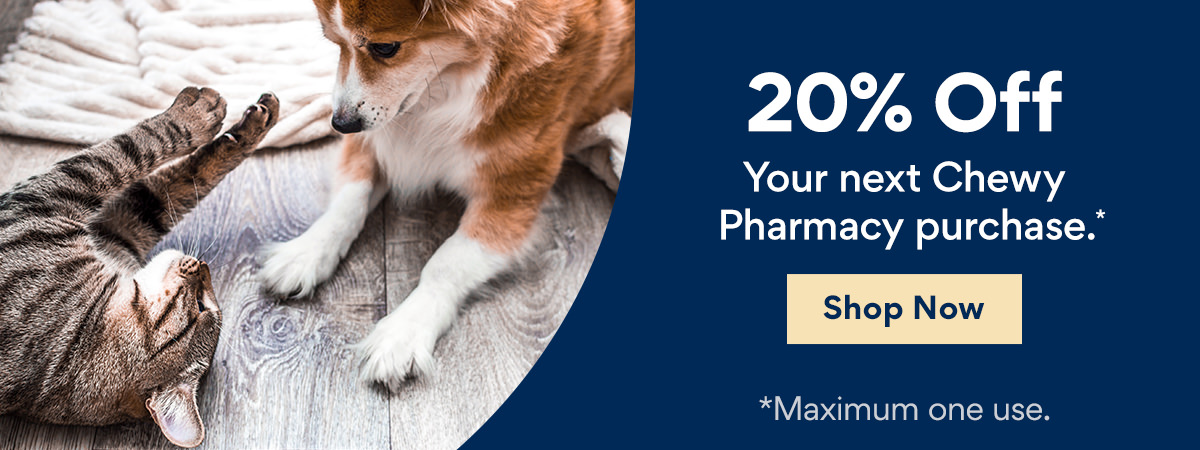 20% Off Your next Chewy Pharmacy Purchase.* | Shop Now | *Maximum one use. 20% Off Your next Chewy Pharmacy purchase. *Maximum one use. 